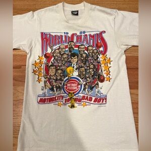Vintage Detroit Pistons 1989 NBA World Champs Shirt Medium Single Stitch